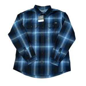 Eddie Bauer New Mens Classic Fit Expedition Flannel Shirt Blue Midnight Plaid XL